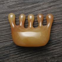 Horn Comb Natural Yak Massage Comb With Female Head Therapy Head Meridians Anti-Hair Loss Scalp Large Width Teeth Wood Comb