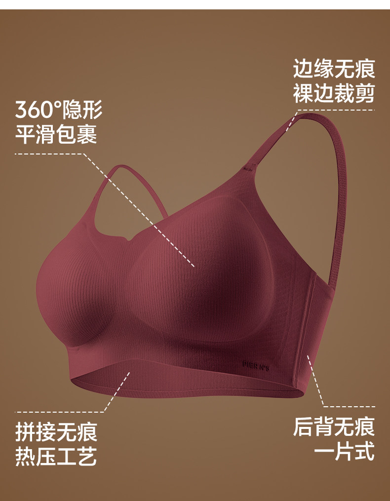 【中国直邮】 草本初色 2025新款内衣 无痕美背聚拢支撑收副乳10A抑菌文胸 暖冬白 M (建议80-105斤)