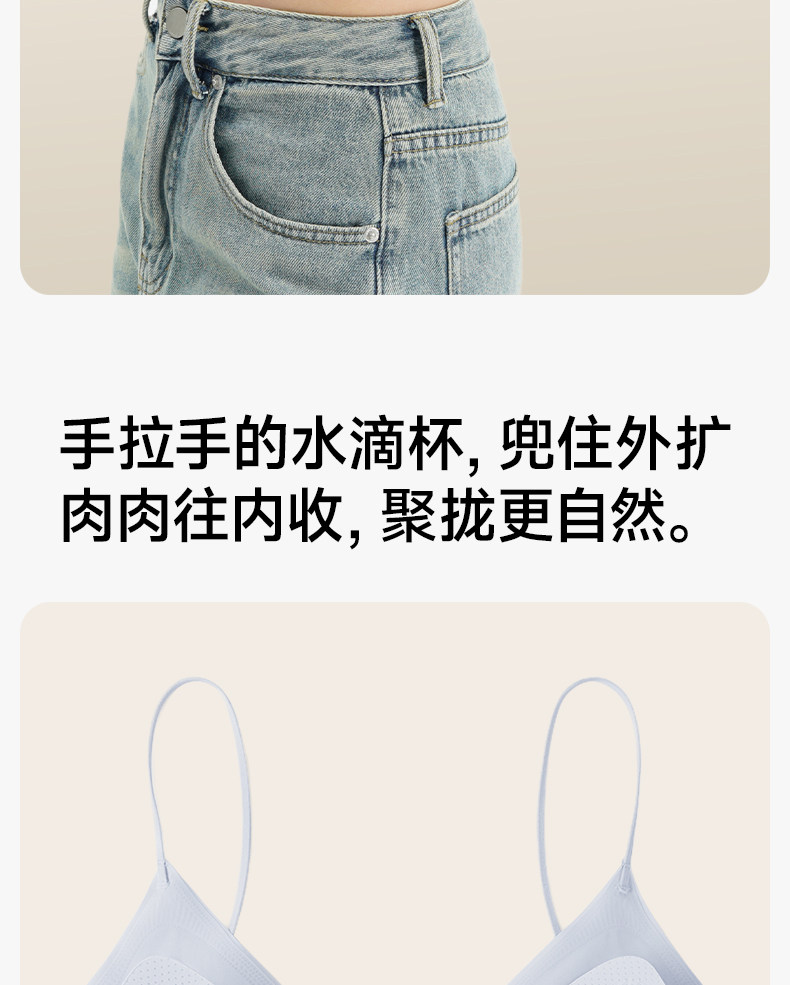 【中國直郵】 草本初色 無痕內衣 細肩帶夏季薄款 聚攏涼感無鋼圈胸罩 M (75ABC)膚色*1
