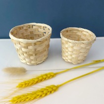 Woven flower baskets bamboo baskets small bamboo baskets desktop miscellaneous storage baskets bamboo woven baskets woven baskets