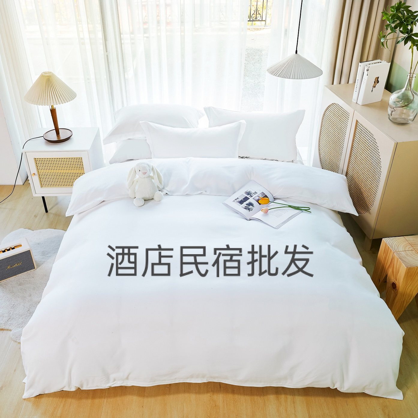 Hotel Folk Hotel Bed Four Pieces Of White Bed Linen 78 Pieces Quilt Core Pillow Core Full Set Single Three Sets-Taobao