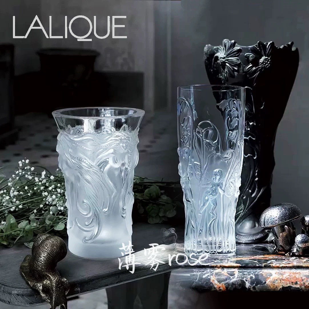 萊儷法式水晶花瓶法國LALIQUE夢幻愛神花瓶居家禮盒裝高級設計-Taobao-Tmall