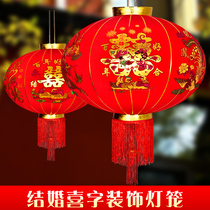 Wedding Festive lanterns Wedding wedding decoration Great doorway Balcony Flocking Big Red Lanterns New Year Outdoor Lantern