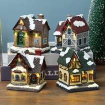 New luminous small house ornaments Christmas decorations resin igloo Christmas gifts popular gifts