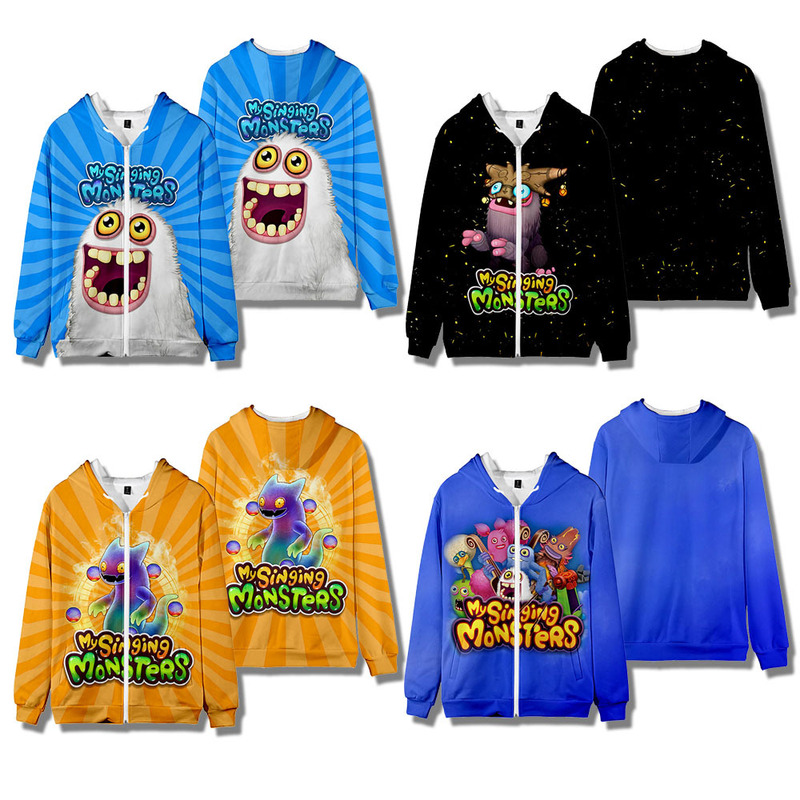 2023 New Model My Singing Monsters Monster Concert Children's Cardigan Hooded Zipper Sweatshirt