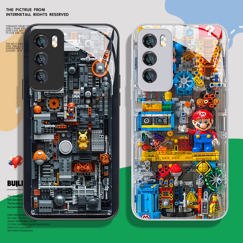 Creative Building Block Phone Case Suitable for Oppo Reno12, Mechanical 16/15/14/13 Mario, Find X8 Pro, New R17 Case, K11 Game Console, 10 Super Mario, 9 Boys, 7/6/5/4/3 Creative Building Block Phone Case Suitable for Oppo Reno12, Mechanical 16/15/14/13 Mario, Find X8 Pro, New R17 Case, K11 Game Console, 10 Super Mario, 9 Boys, 7/6/5/4/3