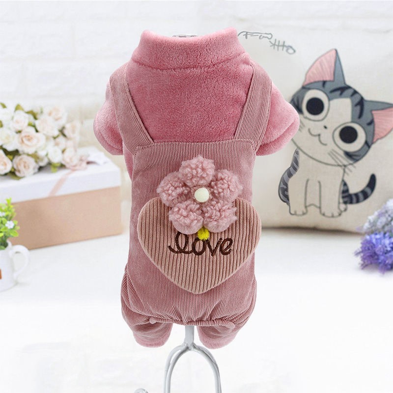 Puppy dog ​​clothes thickened autumn and winter clothes pet small dog Teddy Bichon Pomeranian Chihuahua winter plus velvet cotton coat