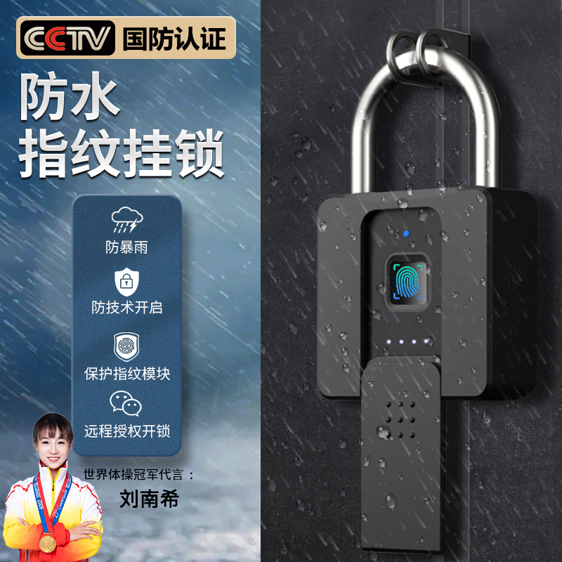 Smart fingerprint padlock burglar-proof outdoor waterproof anti-rust rain-proof remote outdoor home patio door warehouse coded lock-Taobao