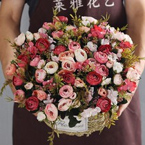 Autumn Leaf Tea Flower Emulation Flower Suit Living Room Furnishing decoration Fake Flowers Nordic Table Tea Table Dry Flower Fake Flower Pendulum