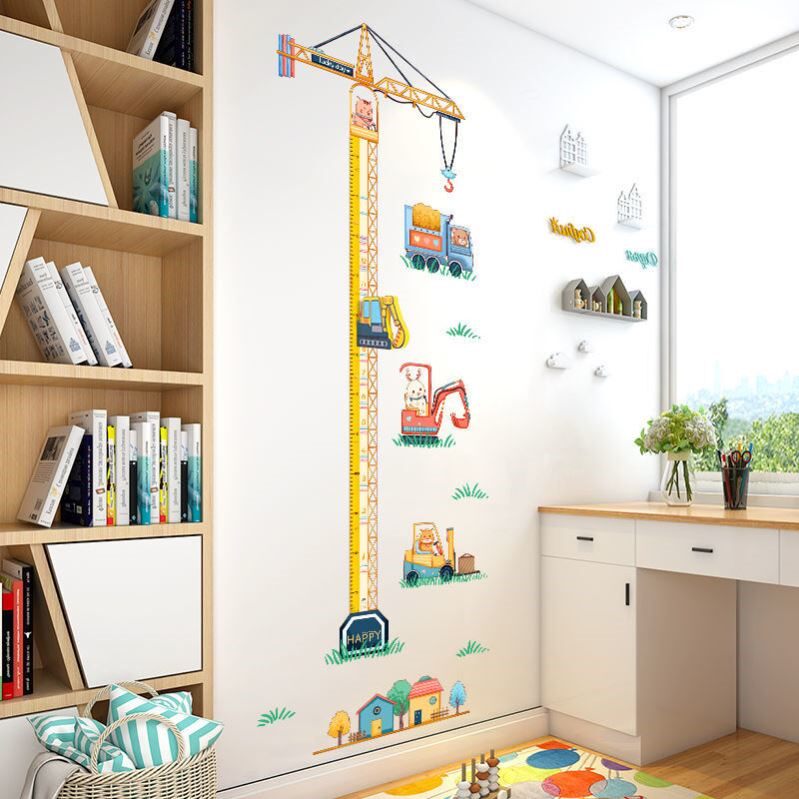 Height sticker removable without injury Wall cartoon 3d stereoscopic body height patch Children's room decoration removable applid baby