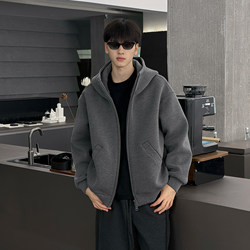New Solid Color Liquid Ammonia Microcrystalline Air Layer Hooded Sweatshirt for Men and Women in Autumn, Unique and Super Stylish Trendy Jacket