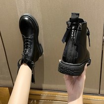 OEino Martin Boots Womens Double Zipper Joker Korean version of small short boots TY6670 Jingfo