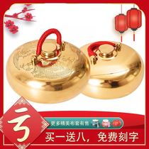 Old-fashioned retro style dowry wedding copper chimney stove for heating small hand stove for winter artifact hand warmer small water-filled