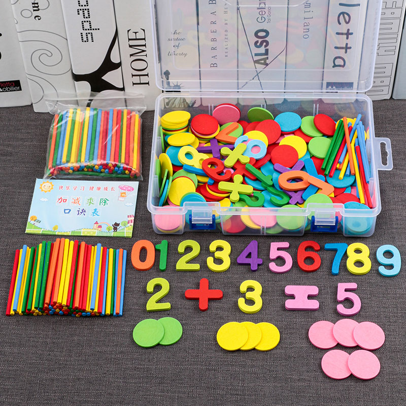 Count Little Wafer Elementary School A Sophomore Math Teaching Aids Digital Count Plus Subtraction Early Childhood Learning Utensils Red Blue