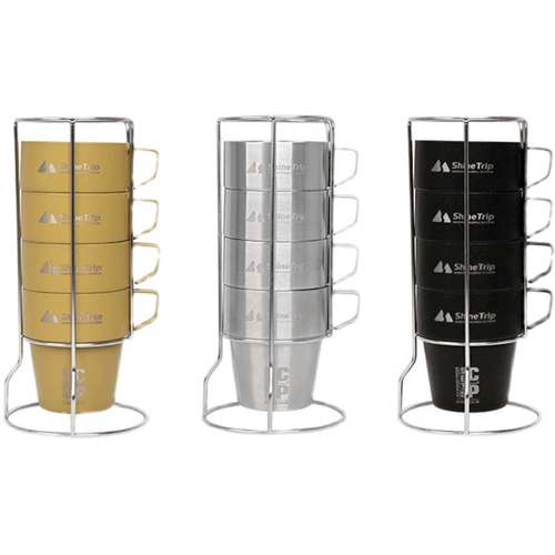 Дорожная кофейная чайная чашка для кемпинга из нержавеющей стали, портативный комплект, держатель для стакана, защита при падении