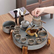 Jingxin Pavilion stone grinding automatic tea set set living room reception guest kung fu lazy tea artifact high-end light luxury Chinese style