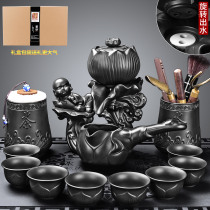 Jingxin Pavilion light luxury high-end lazy stone grinding teapot automatic tea set Kung Fu tea cup office reception guests