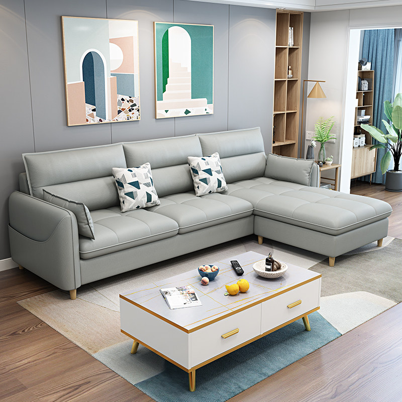 Xinjiang Buyi sofa minimalist modern living room Small family type washable Nordic tech cloth sofa combined whole