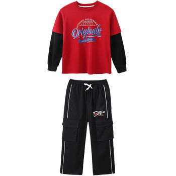 Lion park boys and girls hip hop fake two piece sweatshirt