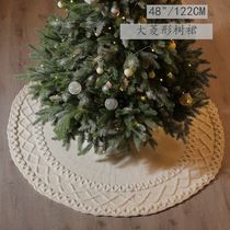 Christmas tree bottom apron knitted Christmas decorations woolen 48-inch large diamond tree skirt