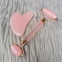 Resin Powder Crystal Massage Roller Suit Imitation Jade Stone Stick Face Massager Double Head Roller Scraping Suit Custom