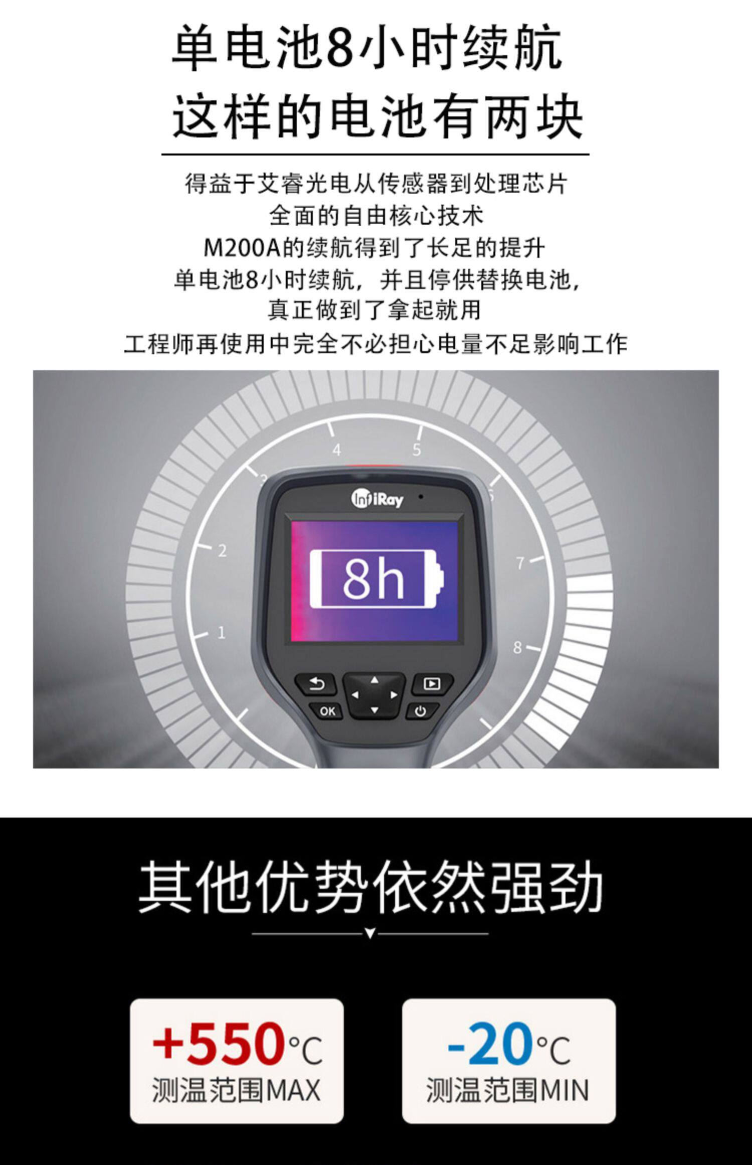 Тепловизор 艾睿光电m200a手持测温仪红外热成像热能热感探测高清夜视热像仪 Infiray
