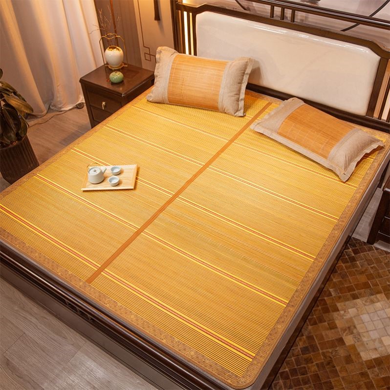 Cool Mat Bamboo Mat Ice Silk Summer Naked Sleeping Student Dorm Room Single Folding Double Face Winter Summer Dual-use Grass Mat 2022