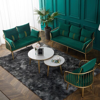 Nordic Light Luxury Iron Art Sofa, отель Beauting Salon для переговоров по приему для одиноких, двойных трехсторонних столов и стульных кофейных таблеток
