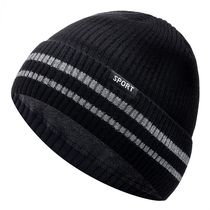 New Unisex Winter Hat Add Fleece Warm Cap Stylish Striped So