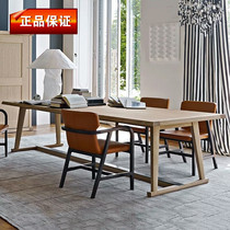 Nordic solid wood conference table Long table Simple modern office desk Computer table Large table Dining table and chair Combination workbench