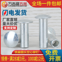 Galvanized large flat head semi-hollow iron rivet GB873 flat round head rivet M3M4M5M6*x4x5x6x8x10x45