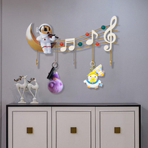 Creative astronaut wrought iron hook into the entrance hall light luxury bedroom door back hanging rack creative decorative painting musical note hook