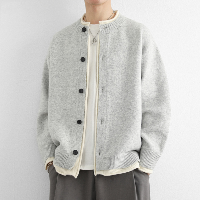 Fake Two-Piece Knitted Cardigan Jacket for Men, Autumn and Winter Jacket, American Trendy Brand, Old Money Style, High-End Feel, Crew Neck Sweater Fake Two-Piece Knitted Cardigan Jacket for Men, Autumn and Winter Jacket, American Trendy Brand, Old Money Style, High-End Feel, Crew Neck Sweater