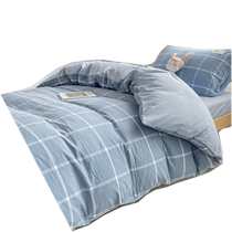 Student dormitory bed three-piece cotton bedding set four-piece bed simple cotton quilt cover cover quilt bed sheet 1258