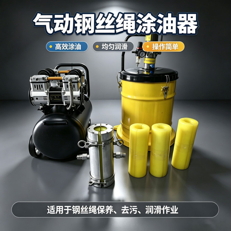 Steel Wire Rope Oiling and Decontamination All-In-One Machine, Steel Cable Maintenance Grease Application Device, Electric Steel Wire Rope Lubrication Oiler Steel Wire Rope Oiling and Decontamination All-In-One Machine, Steel Cable Maintenance Grease Application Device, Electric Steel Wire Rope Lubrication Oiler