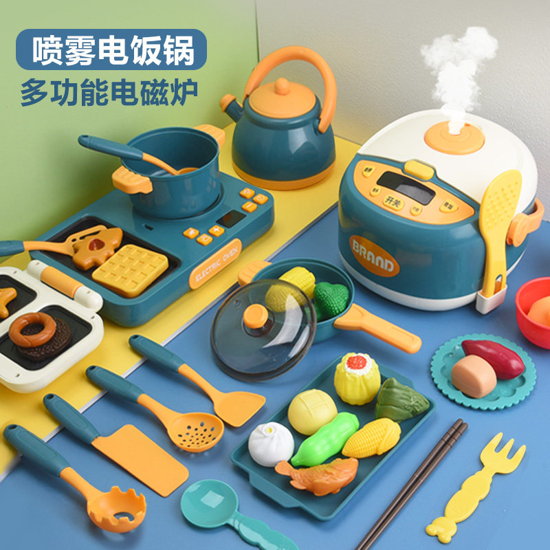 Children's rice cooker toy baby cooking 6 induction cooker cooking girl steam kitchen cooking pretend house wine boy 3
