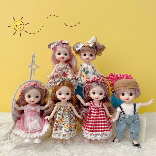 ຊຸດ doll Barbie 8'17cm BJD13 Joint Clothes Dress Up Cute Princess Ye Luoli Toy Girl