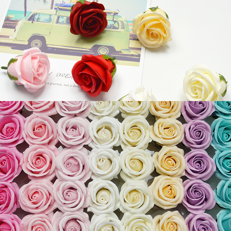 Valentine's Day four-layer rose soap flower head soap flower big flower head rose immortal flower head manufacturer