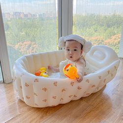 ins Wind Portable Children's Inflatable Swimming Pool Newborns Can Sit and Lie in the Bathtub Foldable Baby Bath Tub