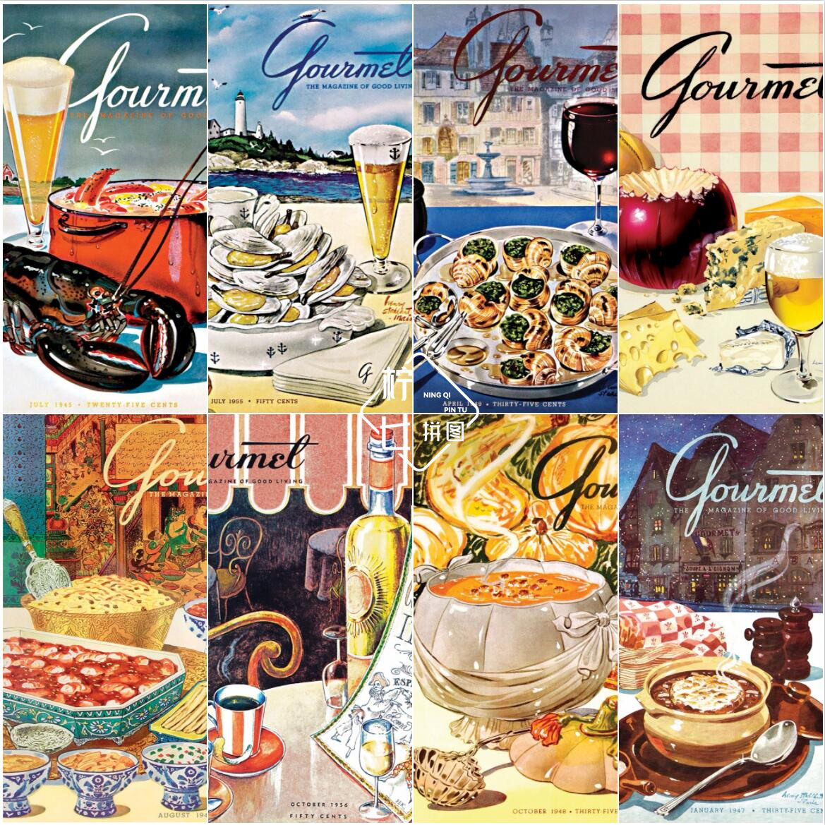 New Yorker Newyork Food Series Pumpkin Soup Curry Rice Beer Clams Lobster Peach