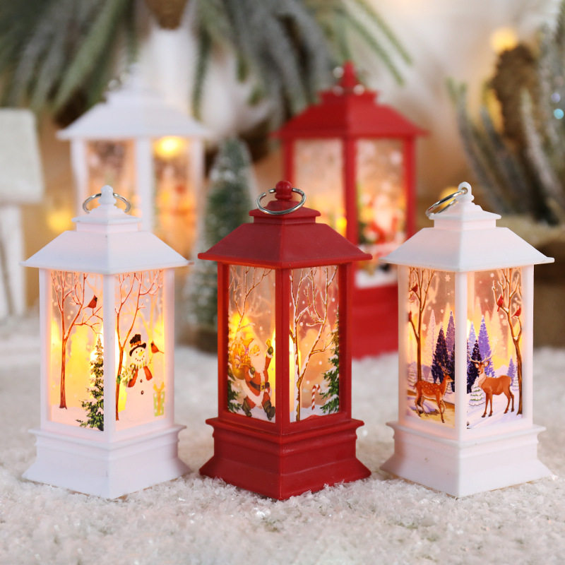 Cross-border new Christmas wind lamp candlestick lamp old man snowman decoration night light desktop decoration Christmas decorations