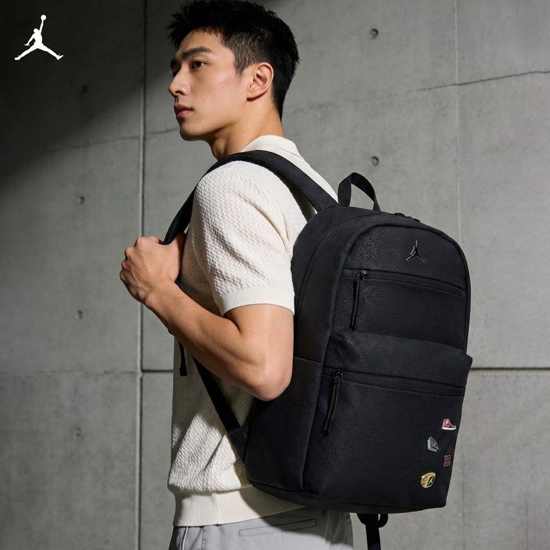 Nike Nike Backpack School Bag for Male Middle and High School Students Large Capacity Black Stain-Resistant Jordan Jordan Aj Backpack