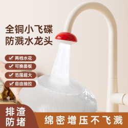 Dopamine Splash-Proof All-Copper Household Kitchen Pull-Out Hot and Cold Water Faucet, Retractable Sink Faucet, Dual-Purpose for Washing Vegetables