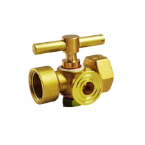 Copper high pressure thickened pressure gauge three-way rotating plug valve M20*1 5 gas storage tank boiler two-way valve 4 points internal and external wire
