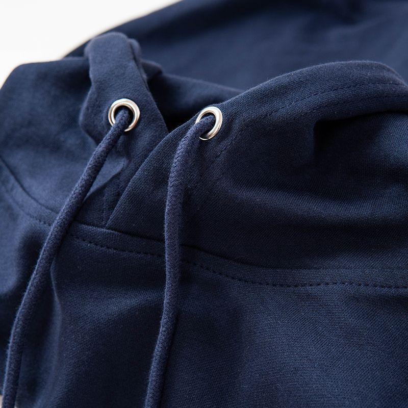 600g Trendy American-Style Loose Heavyweight Hoodie in Navy Blue and Dark Blue, Cotton Sweatshirt for Autumn and Winter, Unisex