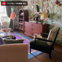 Down Sofa American Comeback Guest Hall Furniture Solid Wood Cloth Art Tiger Chair Single Casual Sofa Chair