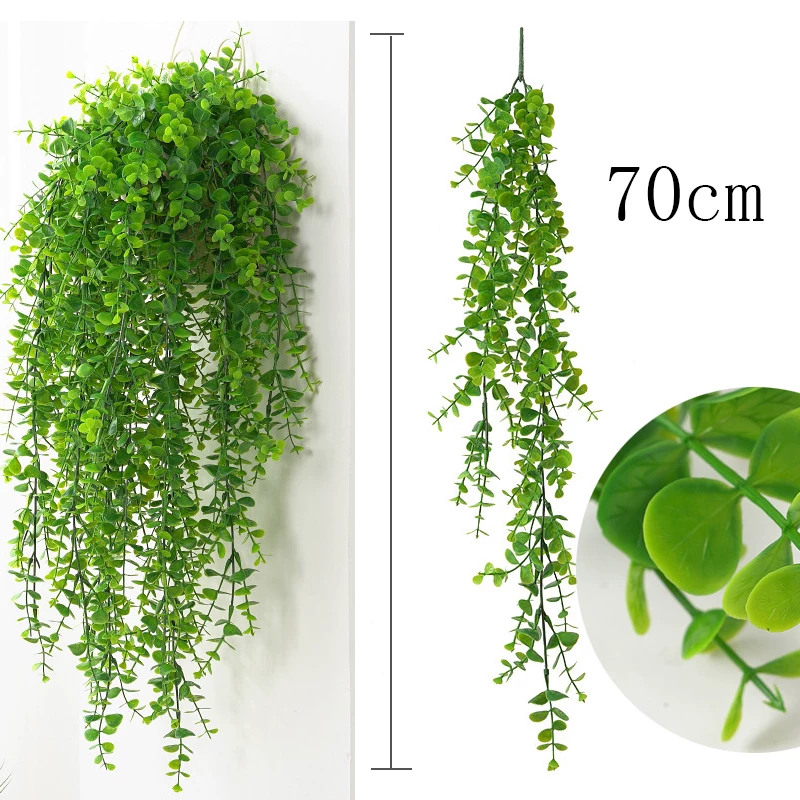 [Artificial Plant Vines Wall Hanging Rattan Leaves Branches O]