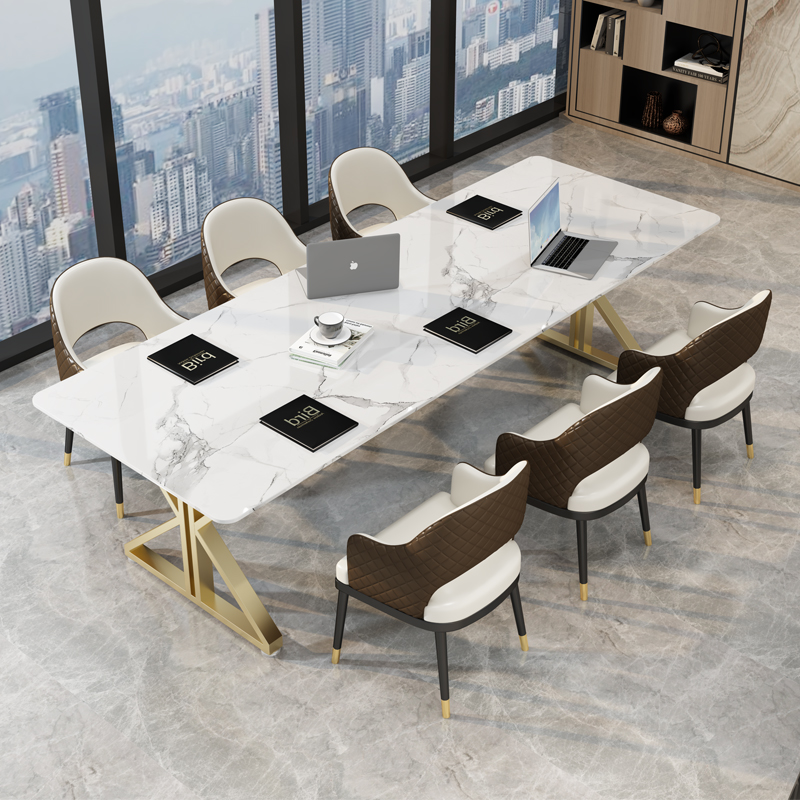 Light luxury double table table training table simple modern bar table 2 m long table table table table and chair combination