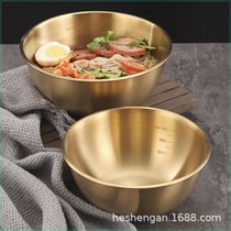 Korean stainless steel cold noodle bowl with high appearance and scale household fruit salad bowl mixed rice bowl ins style tableware