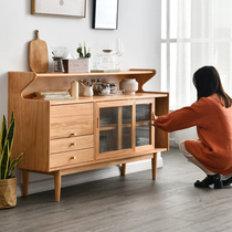 Japan-style Solid Wood Dining Side Cabinet Minima Nordic Living Room Glass Wine Water Cabinet Small Outdoor side cabinet Hyundai Bowl Tray Cabinet Containing